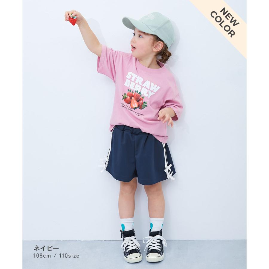 ウエストゴム リボン ハーフパンツ ボトムス リボン付き サイドラインショートパンツ キッズ デビロック devirock 26summer_girls | devirock | 11