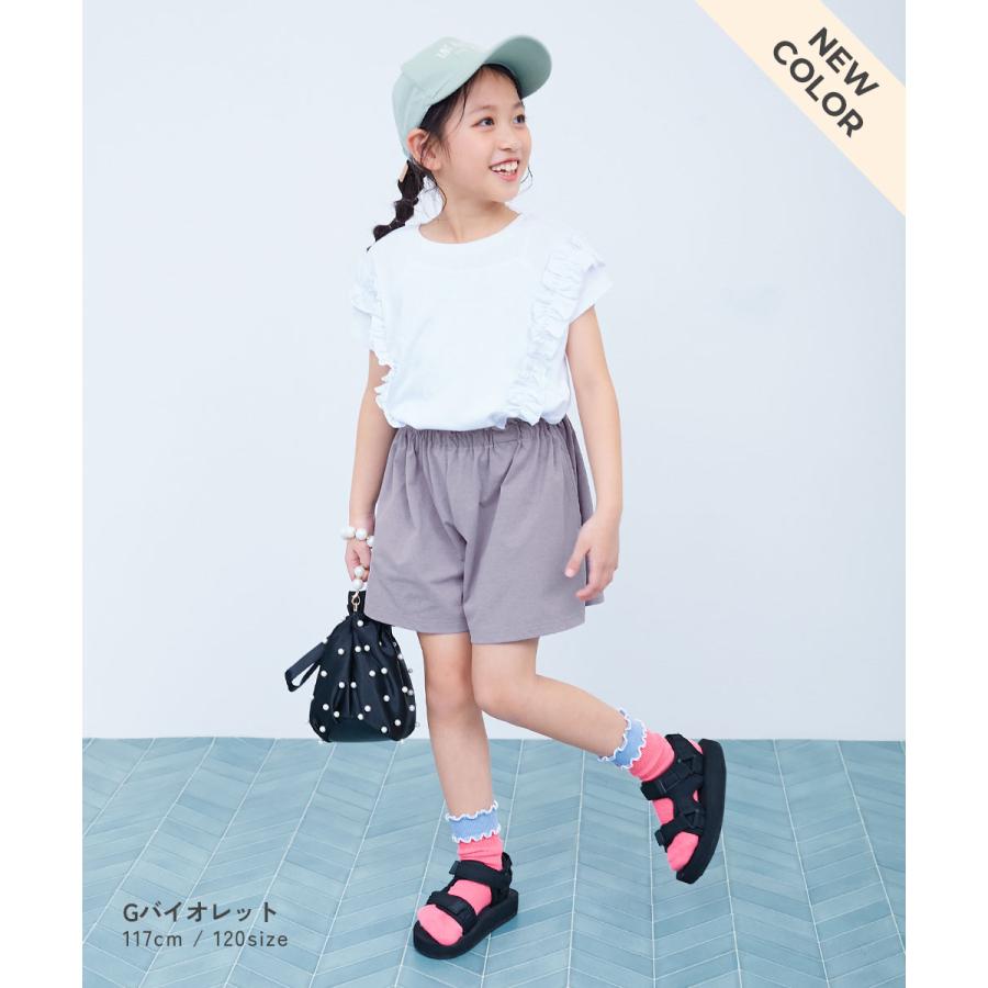 UVカット ハーフパンツ ボトムス 【イージーウォッシュ】乾燥機OK 防汚 ウエストフリル ショートパンツ キッズ devirock 26summer_girls | devirock | 16