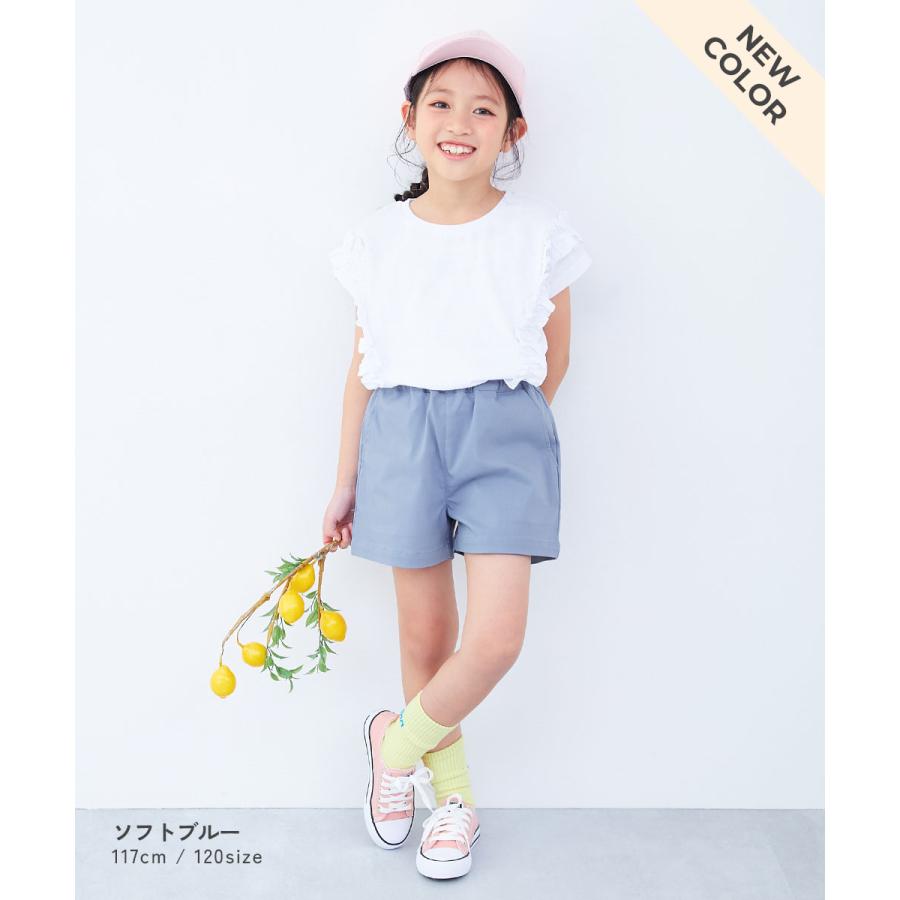 半ズボン 短パン 無地 ウエストゴム ハーフパンツ ボトムス よくばりストレッチ ツイル ショートパンツ キッズ 子供服 女の子  デビロック devirock | devirock | 18