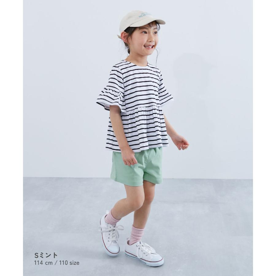 半ズボン 短パン 無地 ウエストゴム ハーフパンツ ボトムス よくばりストレッチ ツイル ショートパンツ キッズ 子供服 女の子  デビロック devirock | devirock | 20