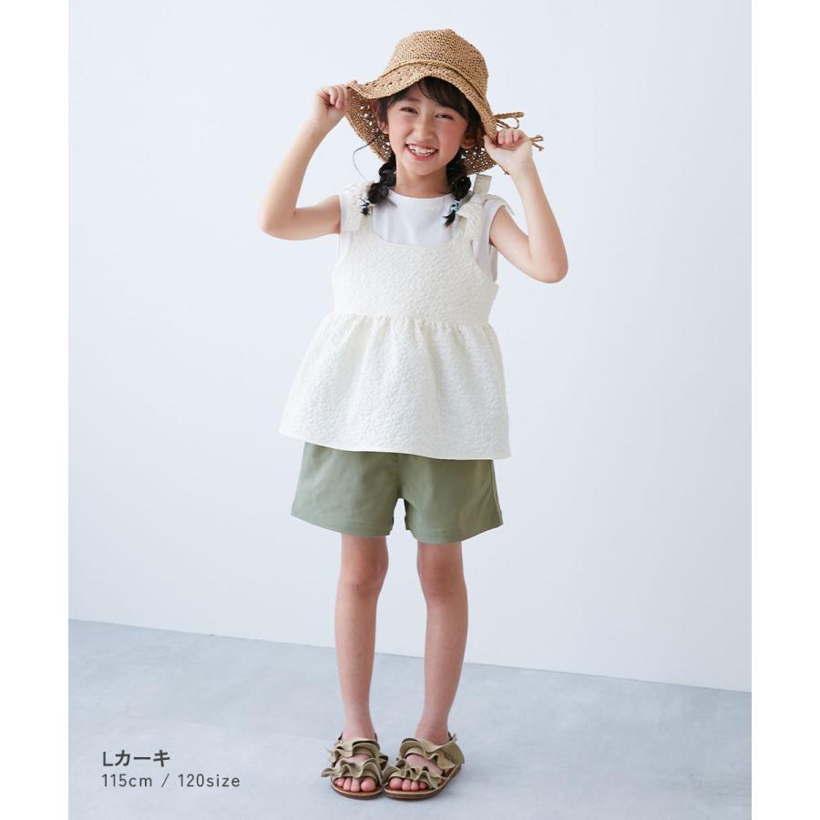 半ズボン 短パン 無地 ウエストゴム ハーフパンツ ボトムス よくばりストレッチ ツイル ショートパンツ キッズ 子供服 女の子  デビロック devirock | devirock | 21