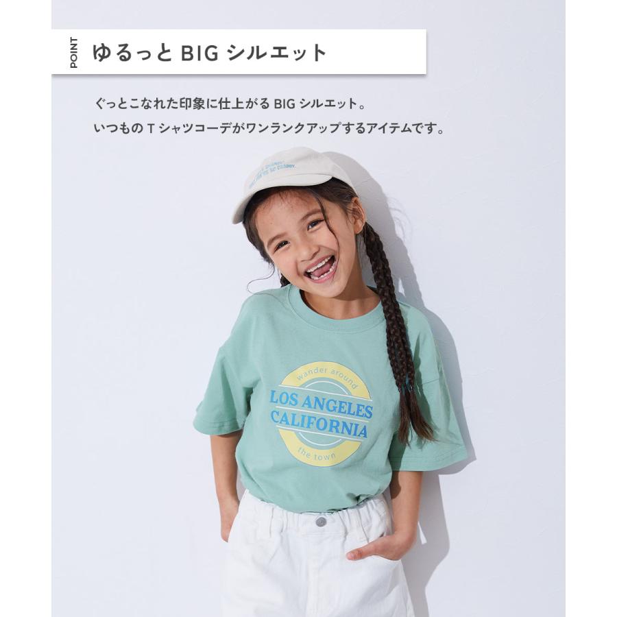 Tシャツ トップス 綿100％ デビラボ ガールズ BIGシルエット プリント半袖Tシャツ キッズ ベビー服 子供服 女の子  デビロック devirock 25ss_ガールズトレンド | devirock | 22