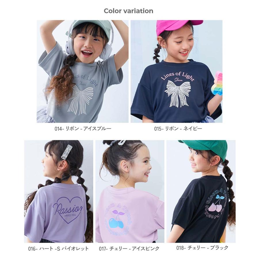 ロゴ プリント 速乾 トップス 【涼感 サラッとメッシュ】× デビラボ ガールズ プリント 半袖Tシャツ キッズ デビロック 26summer_girls heatstroke | devirock | 24