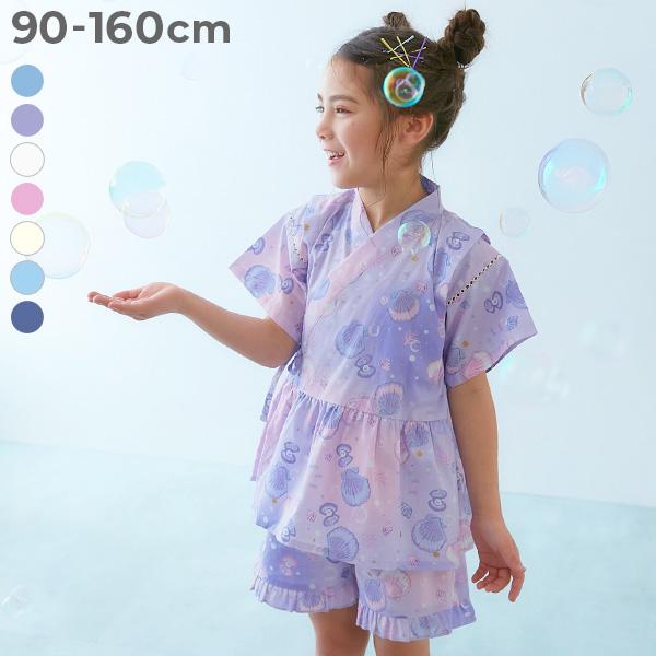 甚平 えらべるデザイン ペプラム ガールズ甚平 キッズ ベビー服 子供服 女の子  デビロック devirock | devirock