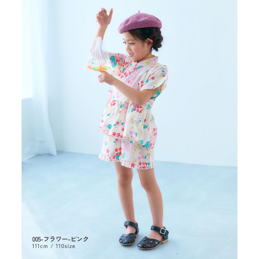 甚平 えらべるデザイン ペプラム ガールズ甚平 キッズ ベビー服 子供服 女の子  デビロック devirock | devirock | 14