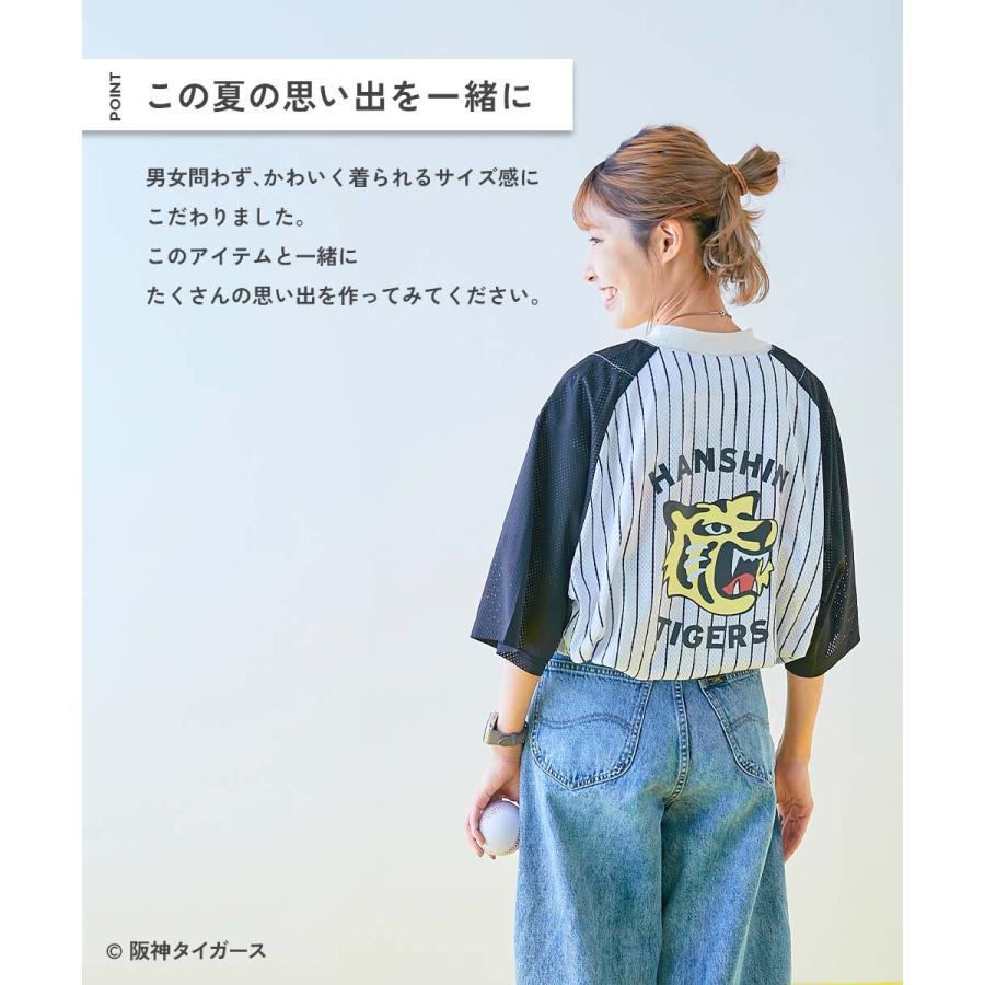 シャツ ブラウス 前開き トップス 【阪神タイガースコラボ】大人ベースボールシャツ キッズ 子供服 男の子 女の子  デビロック devirock | devirock | 05