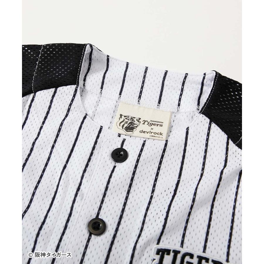 シャツ ブラウス 前開き トップス 【阪神タイガースコラボ】大人ベースボールシャツ キッズ 子供服 男の子 女の子  デビロック devirock | devirock | 10