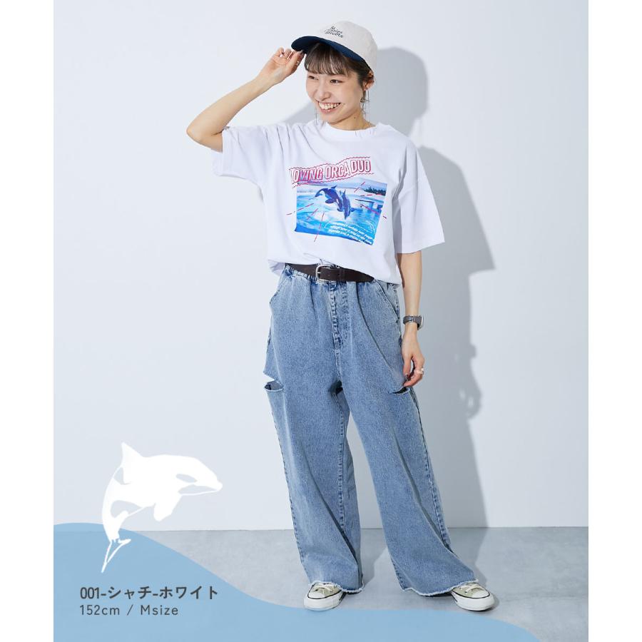 Tシャツ トップス 【神戸須磨シーワールドコラボ】色が変わるマジックプリント 接触冷感 2WAY大人フォトTシャツ デビロック devirock | devirock | 11