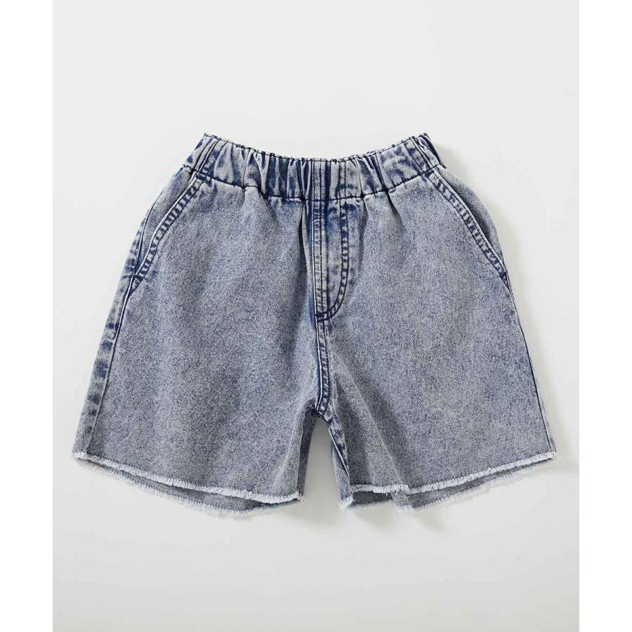 ハーフパンツ ショートパンツ ボトムス ライトオンスデニム ケミカルウォッシュ カットオフ ハーフパンツ キッズ 子供服 男の子 女の子  デビロック devirock | devirock | 10