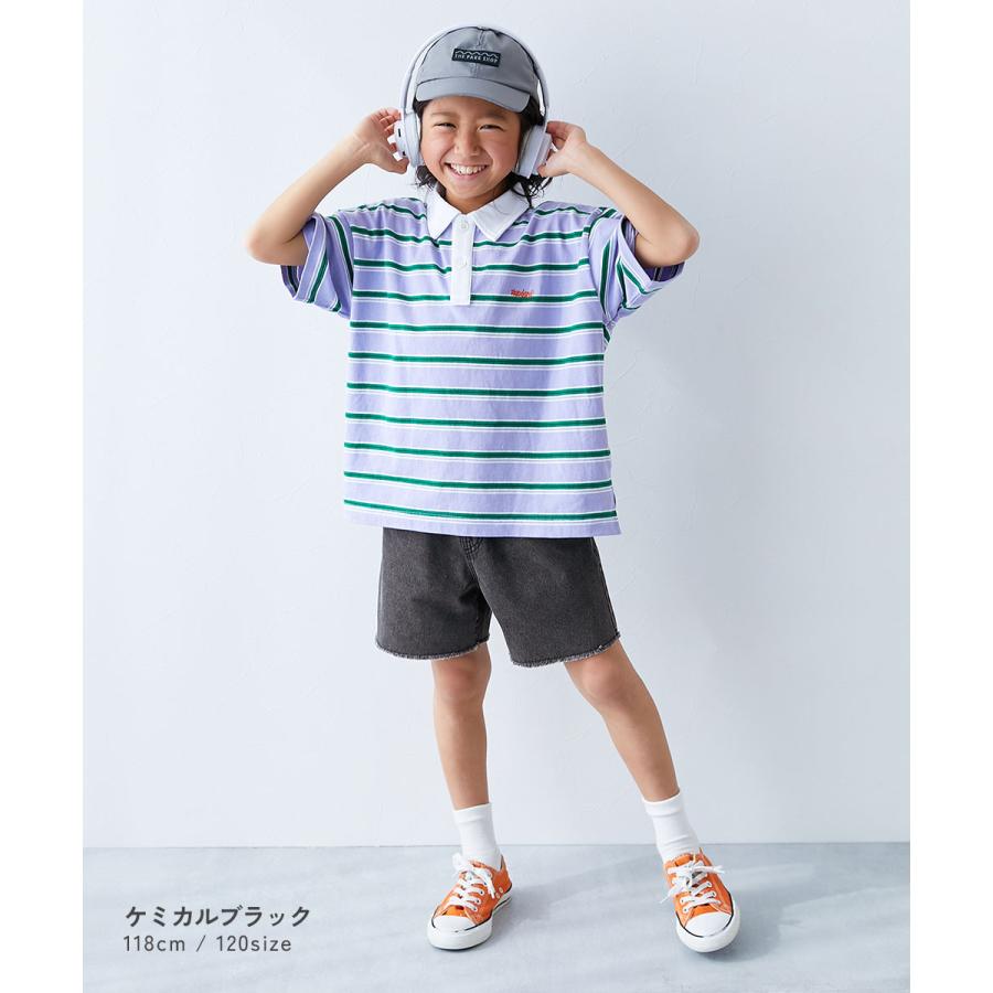 ハーフパンツ ショートパンツ ボトムス ライトオンスデニム ケミカルウォッシュ カットオフ ハーフパンツ キッズ 子供服 男の子 女の子  デビロック devirock | devirock | 04