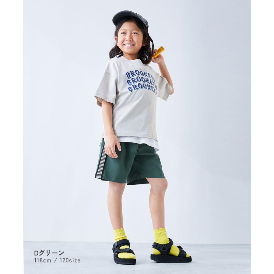 ハーフパンツ ショートパンツ ボトムス よくばりストレッチ ツイル ラインハーフパンツ キッズ 子供服 男の子 女の子  デビロック devirock | devirock | 08