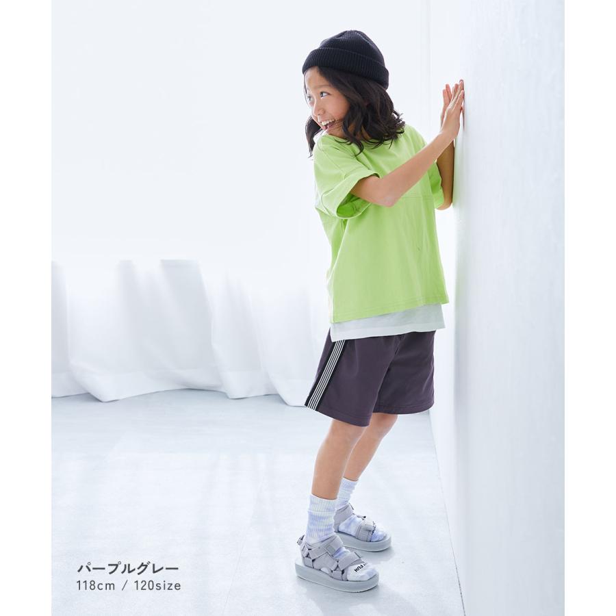 ハーフパンツ ショートパンツ ボトムス よくばりストレッチ ツイル ラインハーフパンツ キッズ 子供服 男の子 女の子  デビロック devirock | devirock | 09