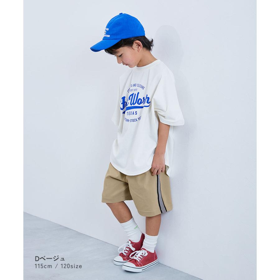 ハーフパンツ ショートパンツ ボトムス よくばりストレッチ ツイル ラインハーフパンツ キッズ 子供服 男の子 女の子  デビロック devirock | devirock | 10