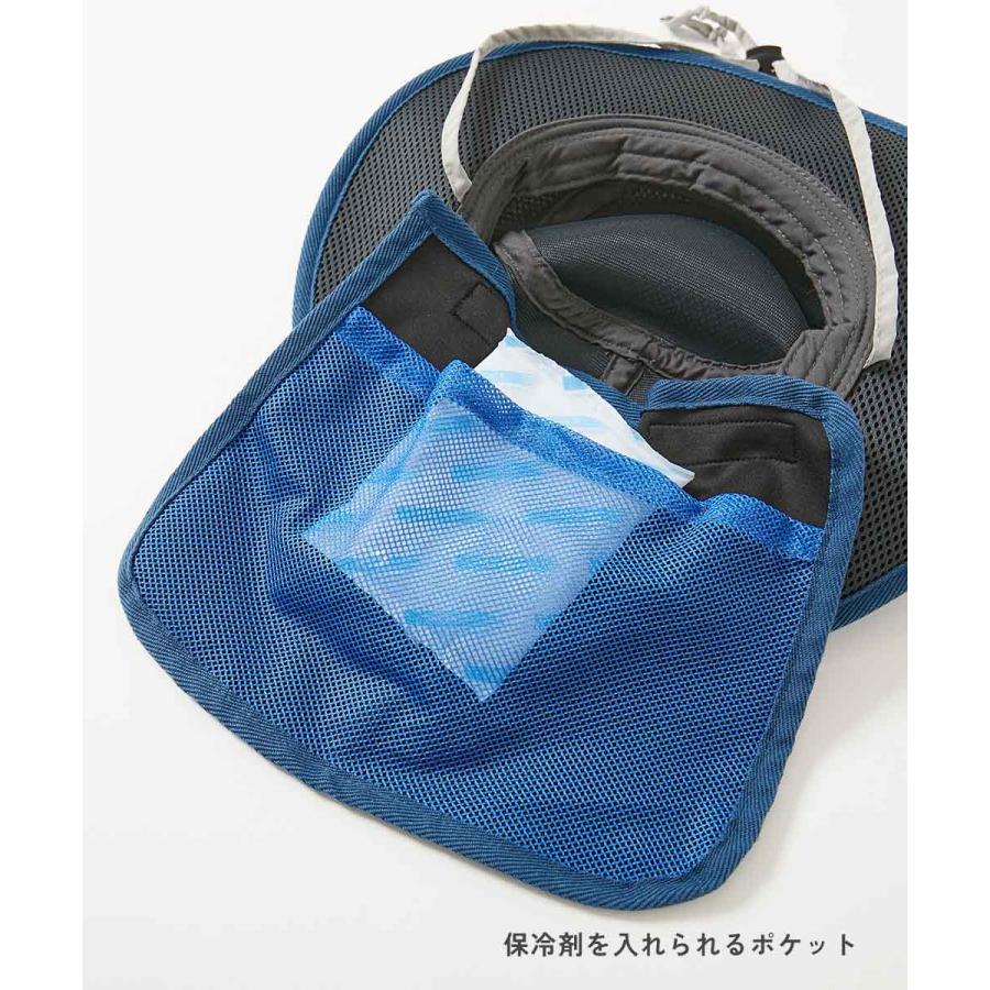 帽子 ハット 気化熱のチカラでひんやり UVカット 保冷剤も入れられる日よけ付き ハット キッズ 子供服 男の子 女の子  デビロック devirock | devirock | 10