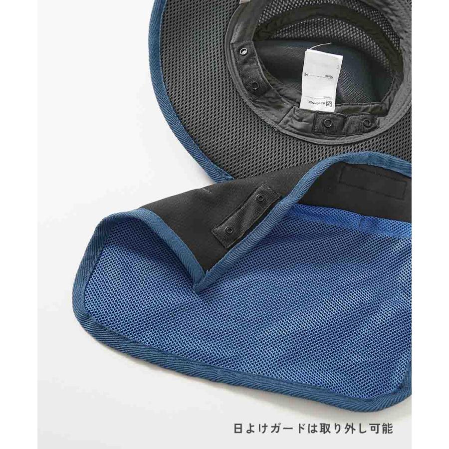 帽子 ハット 気化熱のチカラでひんやり UVカット 保冷剤も入れられる日よけ付き ハット キッズ 子供服 男の子 女の子  デビロック devirock | devirock | 11
