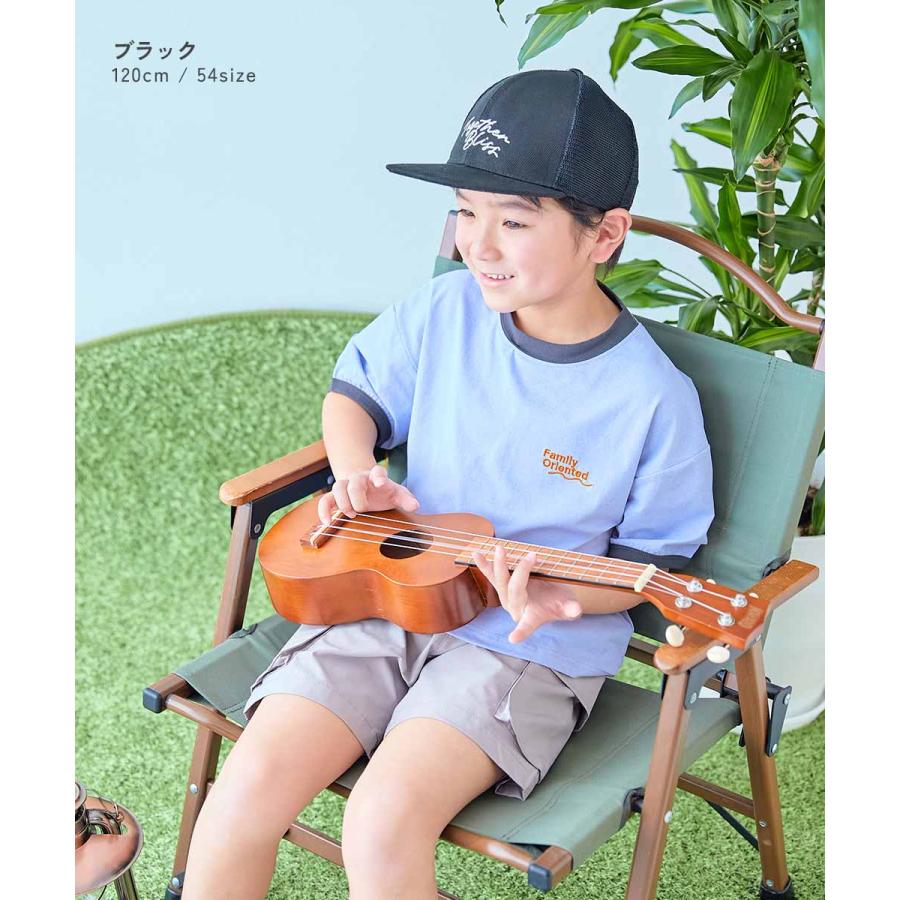 帽子 キャップ 【おーちゃんコラボ】親子で使える フラットバイザー メッシュキャップ キッズ 子供服 男の子 女の子  デビロック devirock | devirock | 10