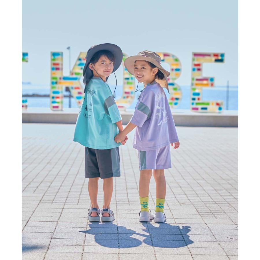 帽子 ハット 【神戸須磨シーワールドコラボ】つばが広いUVカット サファリハット キッズ 子供服 男の子 女の子  デビロック devirock | devirock | 12