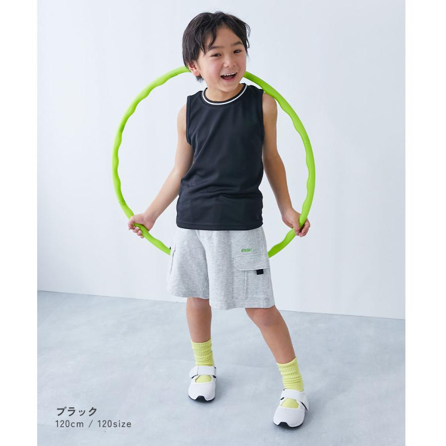【アウトレット】ノースリーブ トップス タンクトップ 速乾 サラっとストレッチ メッシュ タンクトップ キッズ 子供服 男の子 女の子  デビロック devirock | devirock | 09