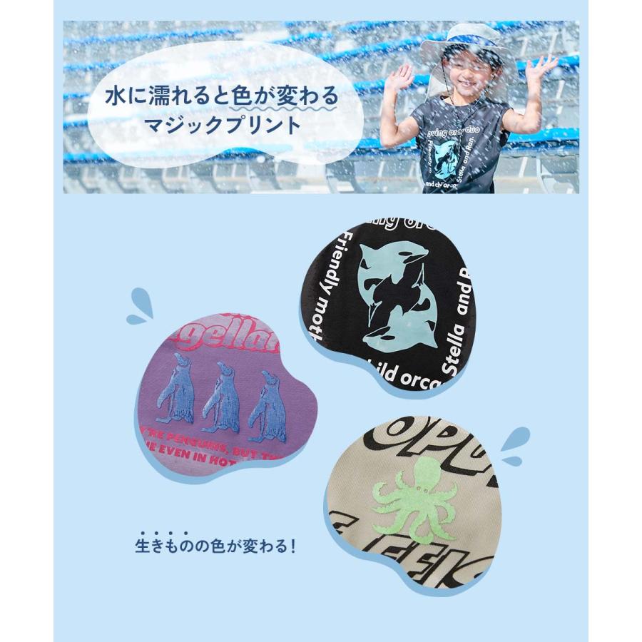 ノースリーブ トップス タンクトップ 【神戸須磨シーワールドコラボ】色が変わるマジックプリント 接触冷感 キッズ 子供服 男の子  デビロック devirock | devirock | 05