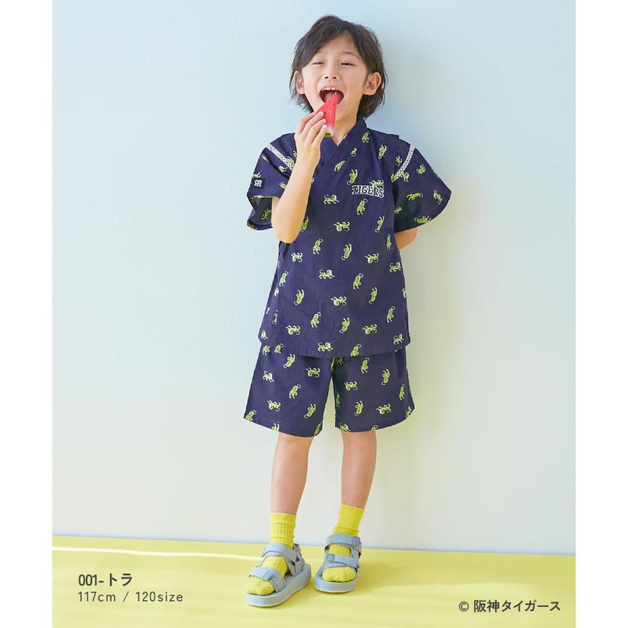 甚平 【阪神タイガースコラボ】 着丈短めで快適 涼しげ甚平 キッズ ベビー服 子供服 男の子 女の子  デビロック devirock | devirock | 07