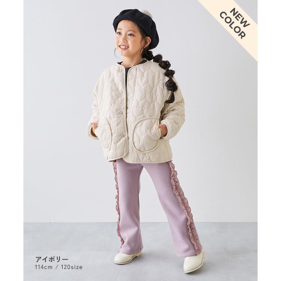 ダウンジャケット コート アウター ジャケット 洗える ハートキルティング 裏あったかボアジャケット キッズ 子供服 女の子  デビロック devirock | devirock | 07