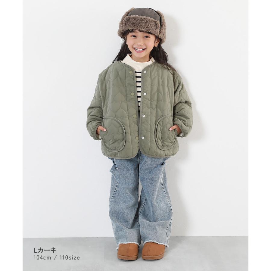 ダウンジャケット コート アウター ジャケット 洗える ハートキルティング 裏あったかボアジャケット キッズ 子供服 女の子  デビロック devirock | devirock | 09