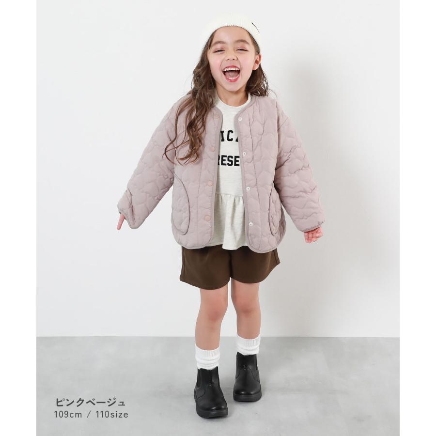 ダウンジャケット コート アウター ジャケット 洗える ハートキルティング 裏あったかボアジャケット キッズ 子供服 女の子  デビロック devirock | devirock | 10