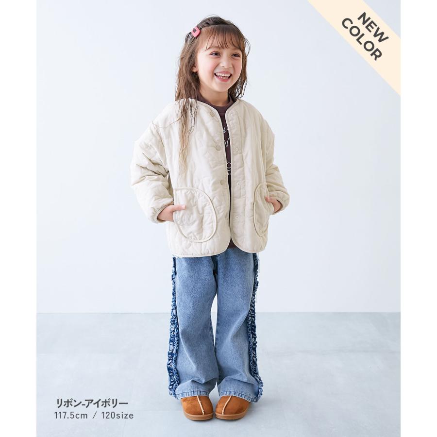 通学 上着 裏ボア 防寒 洗濯可 洗える ハートとリボンがえらべる キルティング 裏ボア あったかジャケット キッズ 子供服 女の子  デビロック devirock | devirock | 15
