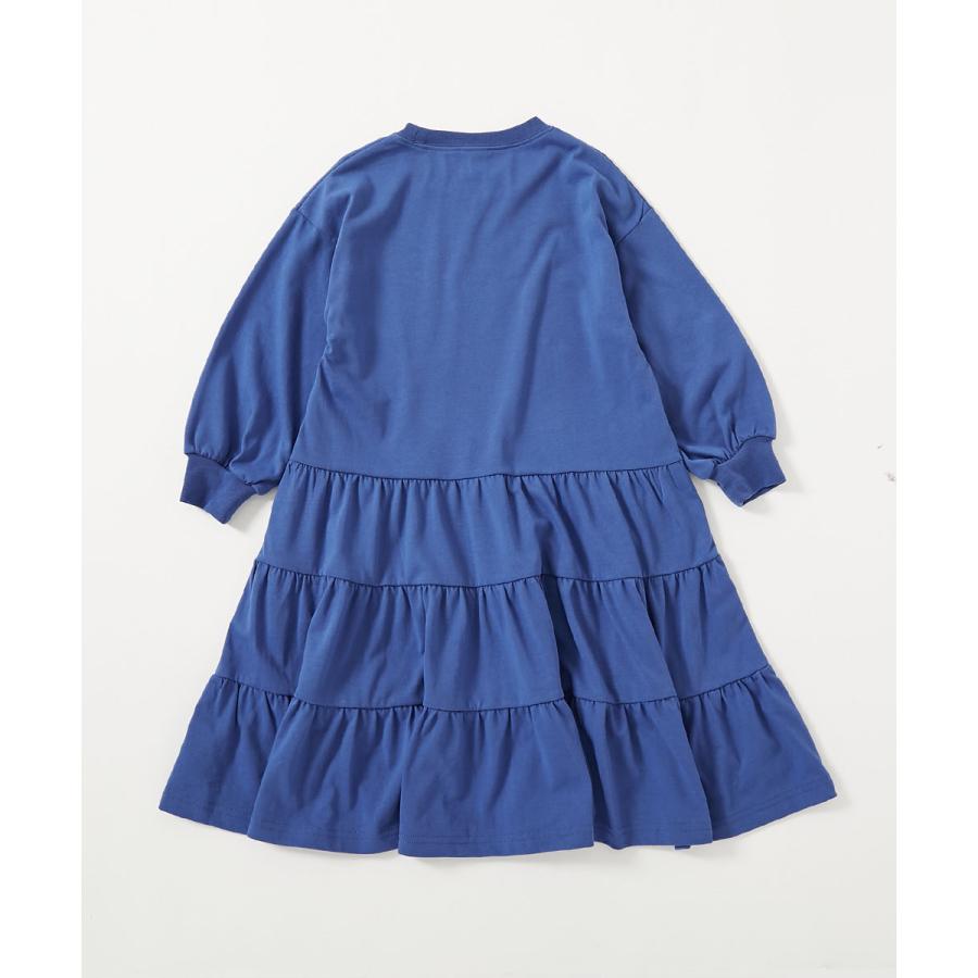 ロゴ プリント 長袖ワンピース ワンピース ふわっと裾ティアード プリント 長袖ワンピース キッズ 子供服 女の子  デビロック devirock | devirock | 15
