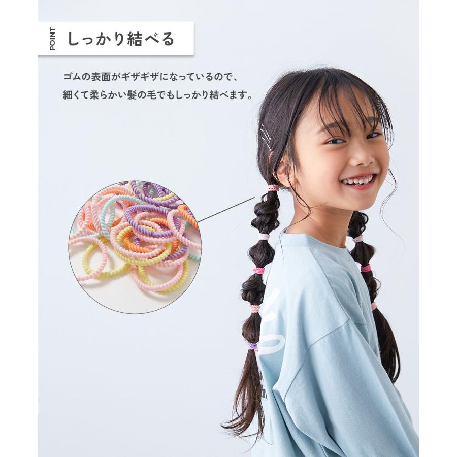 ヘアバンド ぎざぎざ ヘアゴムセット(約100本入り) キッズ 子供服 女の子  デビロック devirock | devirock | 06
