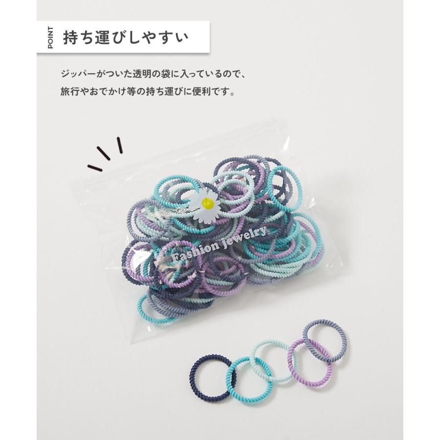ヘアバンド ぎざぎざ ヘアゴムセット(約100本入り) キッズ 子供服 女の子  デビロック devirock | devirock | 09