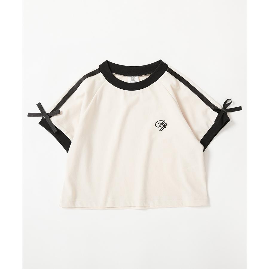 devirock（デビロック） Tシャツ トップス リボン付き サイドライン