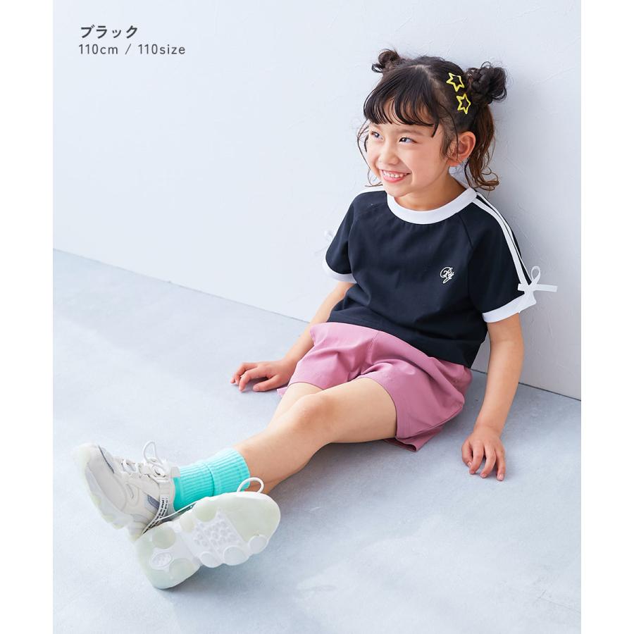 devirock（デビロック） Tシャツ トップス リボン付き サイドライン