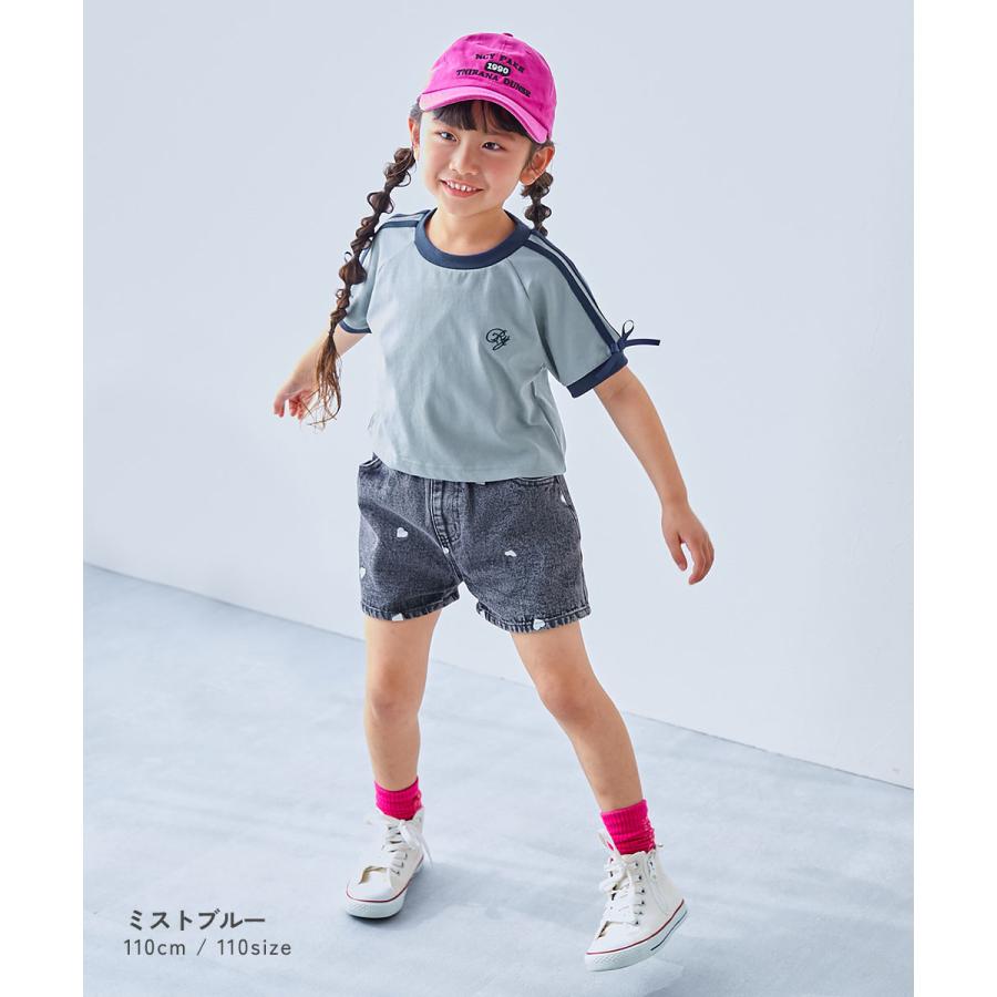 devirock（デビロック） Tシャツ トップス リボン付き サイドライン