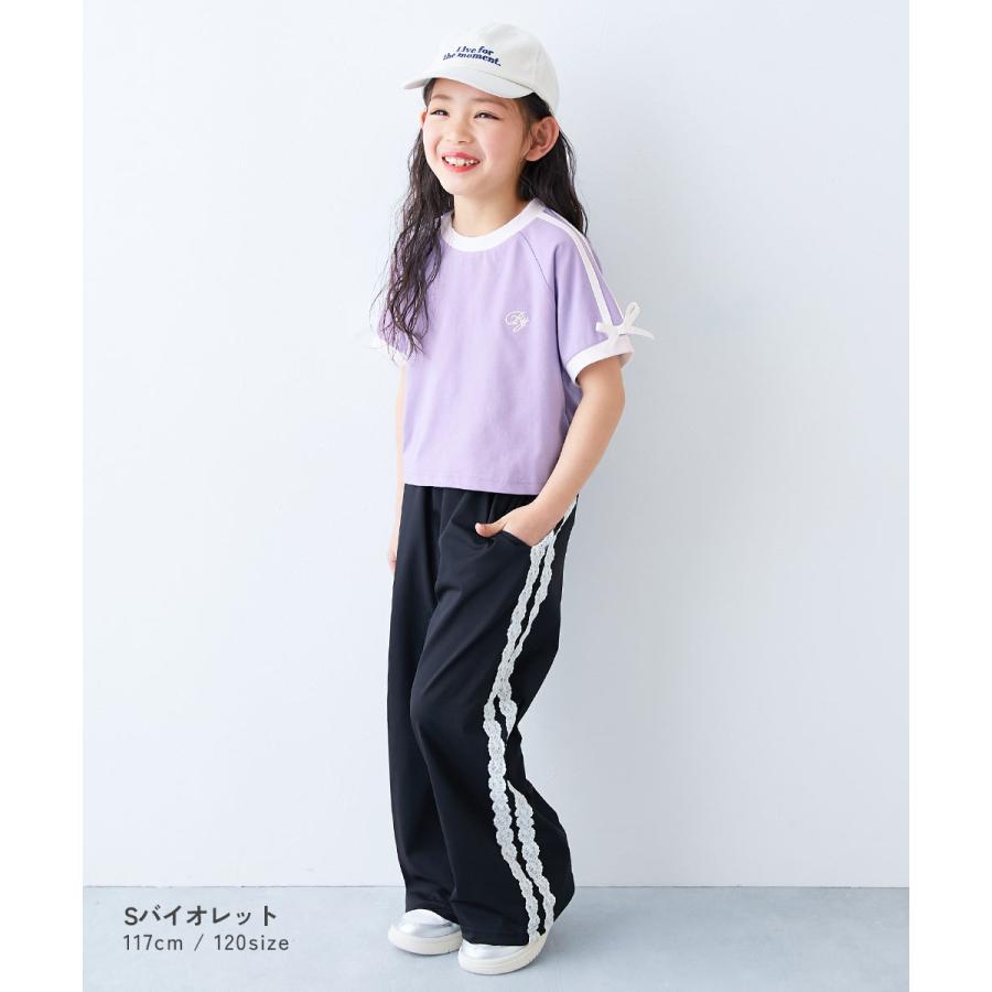 devirock（デビロック） Tシャツ トップス リボン付き サイドライン