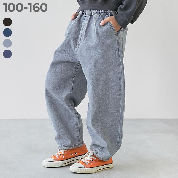 デニムパンツ ロングパンツ 長ズボン ボトムス ストレッチデニム ルーズタックパンツ キッズ 子供服 男の子 女の子 デビロック devirock（Yahoo!・devirock Yahoo!ショッピング店）