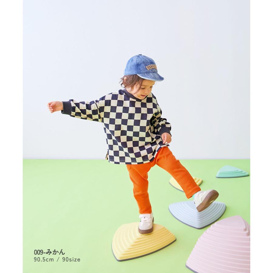 ロングパンツ 長ズボン ボトムス 【EN-JOY】どっちも前だから1人でお着替え カラフル 無地&総柄 リブパンツ キッズ 80cm 90cm 100cm 110cm devirock | devirock | 27