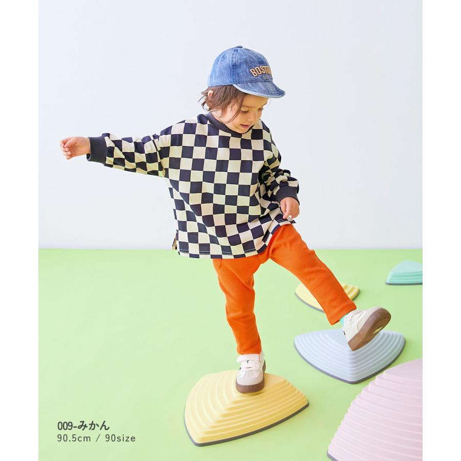 ロングパンツ 長ズボン ボトムス 【EN-JOY】どっちも前だから1人でお着替え カラフル 無地&総柄 リブパンツ キッズ 80cm 90cm 100cm 110cm 120cm 130cm | devirock | 28