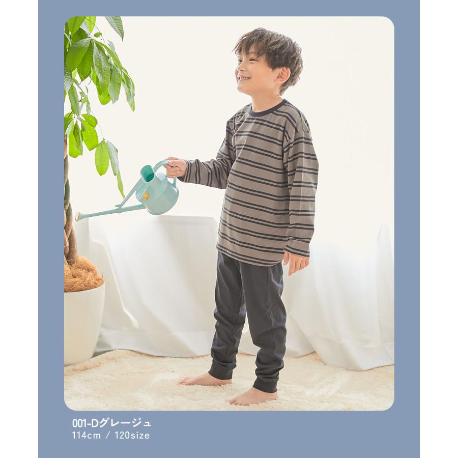 パジャマ 長袖パジャマ ルームウェア 長袖ルームウェア 綿100％ やわらか ボーダー 長袖パジャマ キッズ 子供服 男の子 女の子  デビロック devirock | devirock | 11