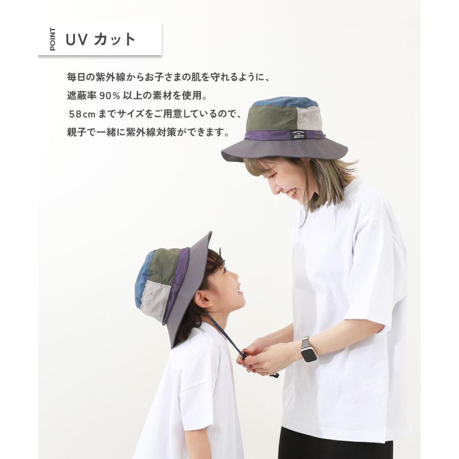 帽子 ハット 保冷剤が入る日よけガード付き 親子で使える 撥水 UVカットフェスハット(水陸両用) キッズ 子供服 男の子 女の子  デビロック devirock | devirock | 14