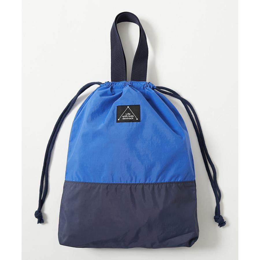 スクールバッグ 巾着 入園 入学 通園 通学 小学校 バイカラー 持ち手付き巾着 キッズ 子供服 男の子 女の子  デビロック devirock | devirock | 18