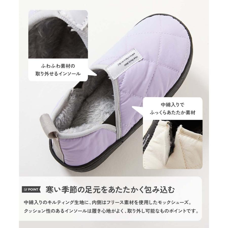 防寒 撥水 靴 かかとが踏める 2WAY 裏フリース あったか中綿モックシューズ(クッションインソール付き) キッズ 子供服 男の子 女の子  デビロック devirock | devirock | 06