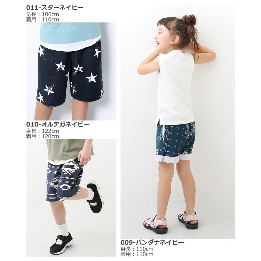 【アウトレットSALE/返品不可】子供服 総柄裏使いハーフパンツ キッズ ベビー 男の子 女の子 ズボン パンツ ボトムス devirock デビロック｜devirockstore｜24