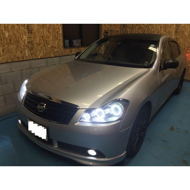 Y50 フーガ FUGA GT SMD爆光6連LEDイカリング カバー付（ホワイト 