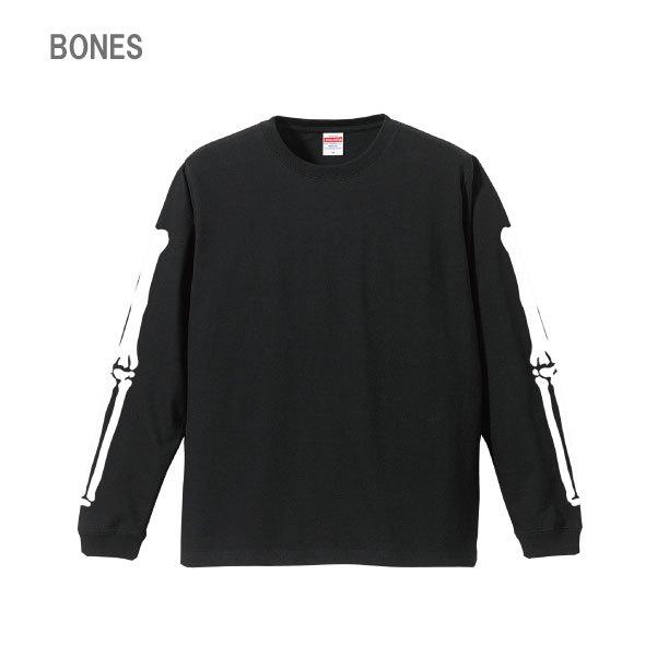 ロンT 1.6インチリブ 袖プリント BONES トップス カットソー ロンT 1.6インチリブ 袖プリント BONES トップス カットソー