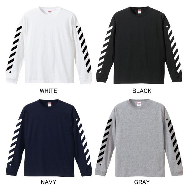 ボーダー 袖プリント 1.6インチリブ トップス カットソー 長袖 メンズ