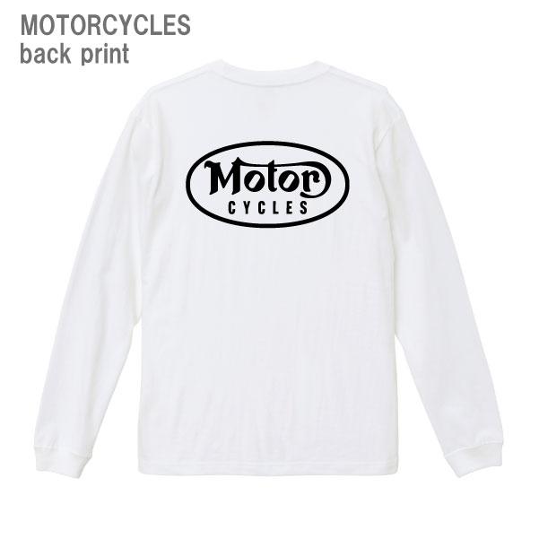 ロンT 1.6インチリブ motorcycles バックプリント メンズカジュアル