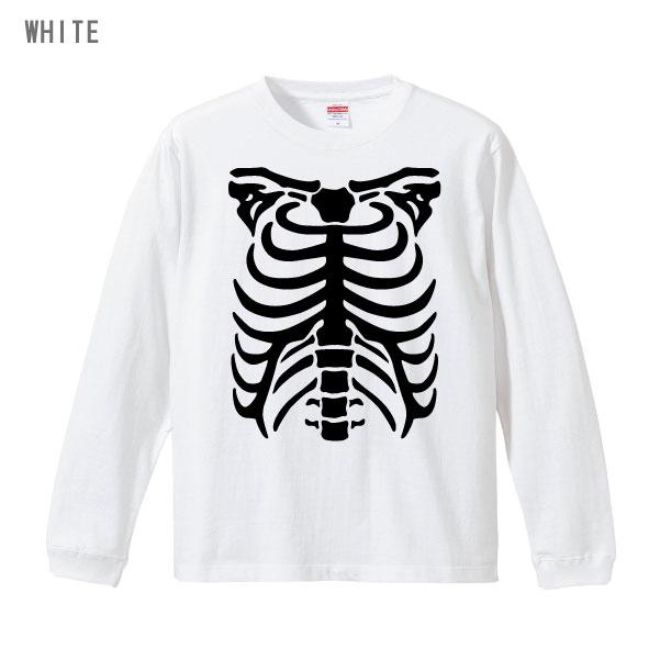 スケルトン スカル 骨 トップス カットソー 長袖 1.6インチリブ メンズ