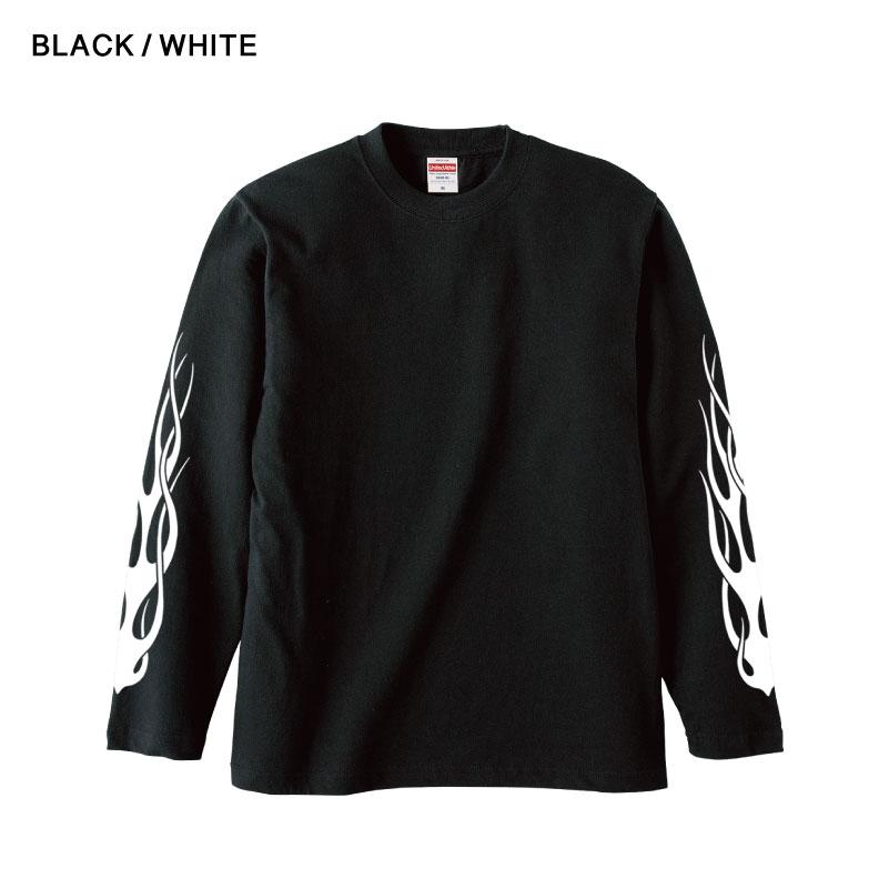 イグニス 炎 ファイヤー FLAME ロンT 袖リブ無し 袖プリント トップス