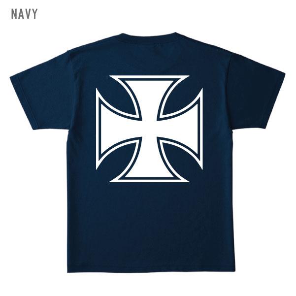 Tシャツ アイアンクロス トップス バックプリントメンズカジュアル 